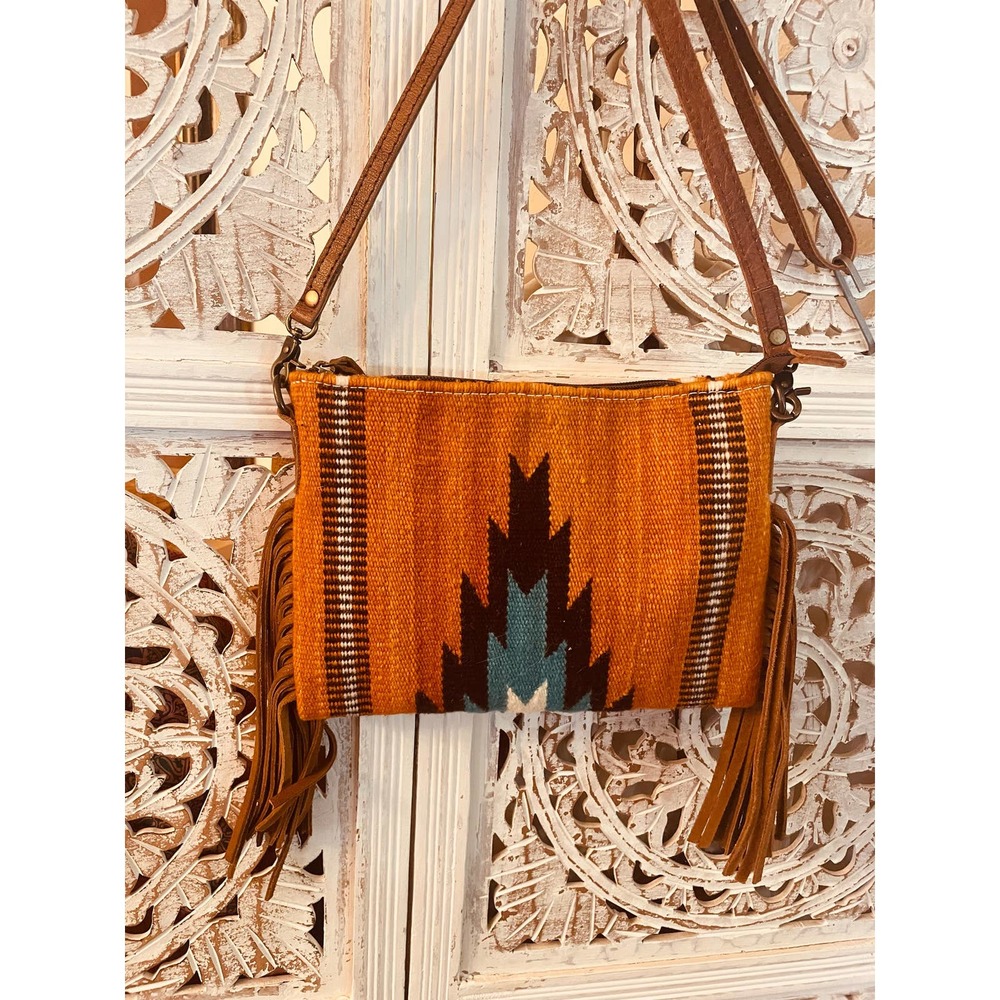 American Darling Saddle Blanket & Leather Fringe Crossbody